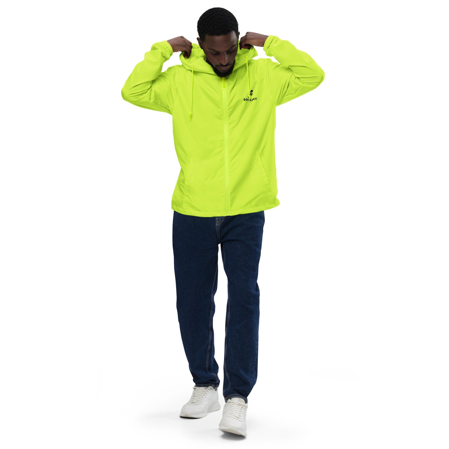 BRIGHT YELLOW Unisex Zip Up Windbreaker