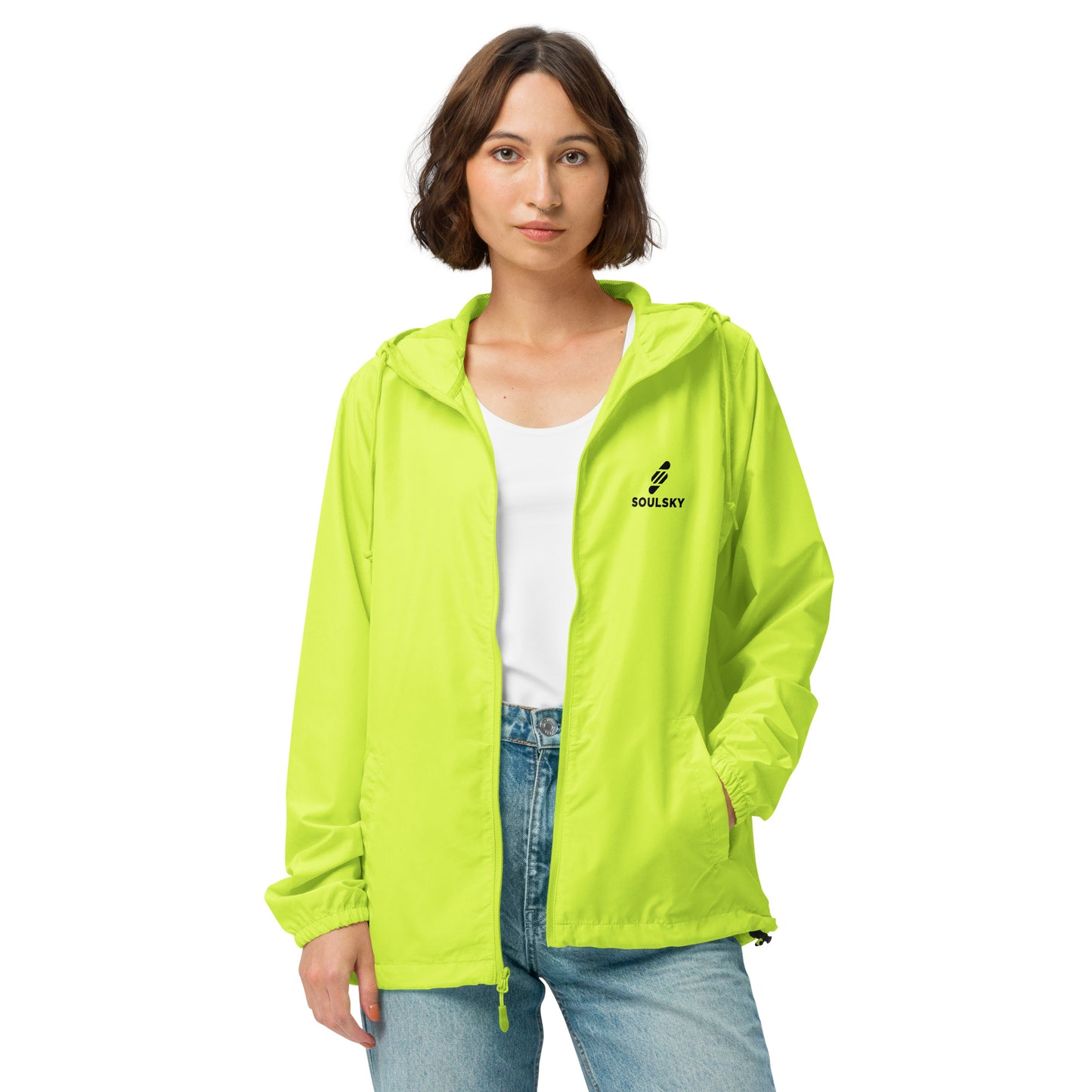 BRIGHT YELLOW Unisex Zip Up Windbreaker