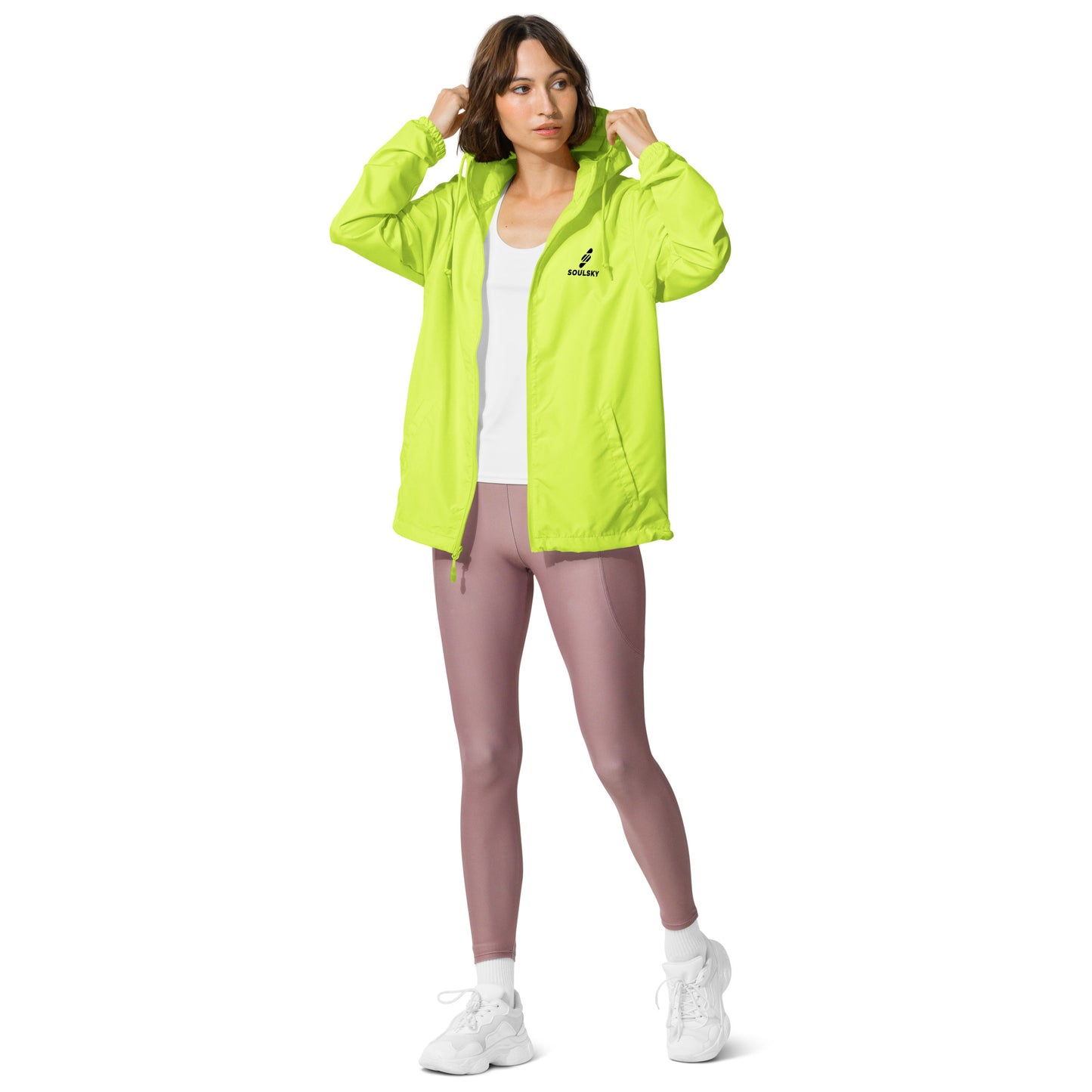 BRIGHT YELLOW Unisex Zip Up Windbreaker