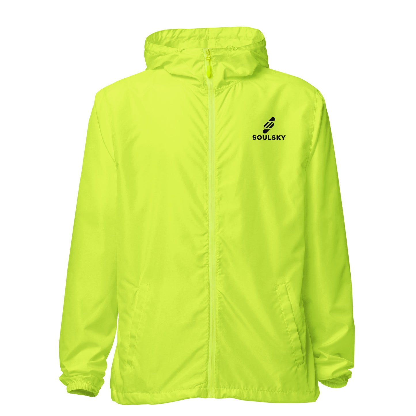 BRIGHT YELLOW Unisex Zip Up Windbreaker