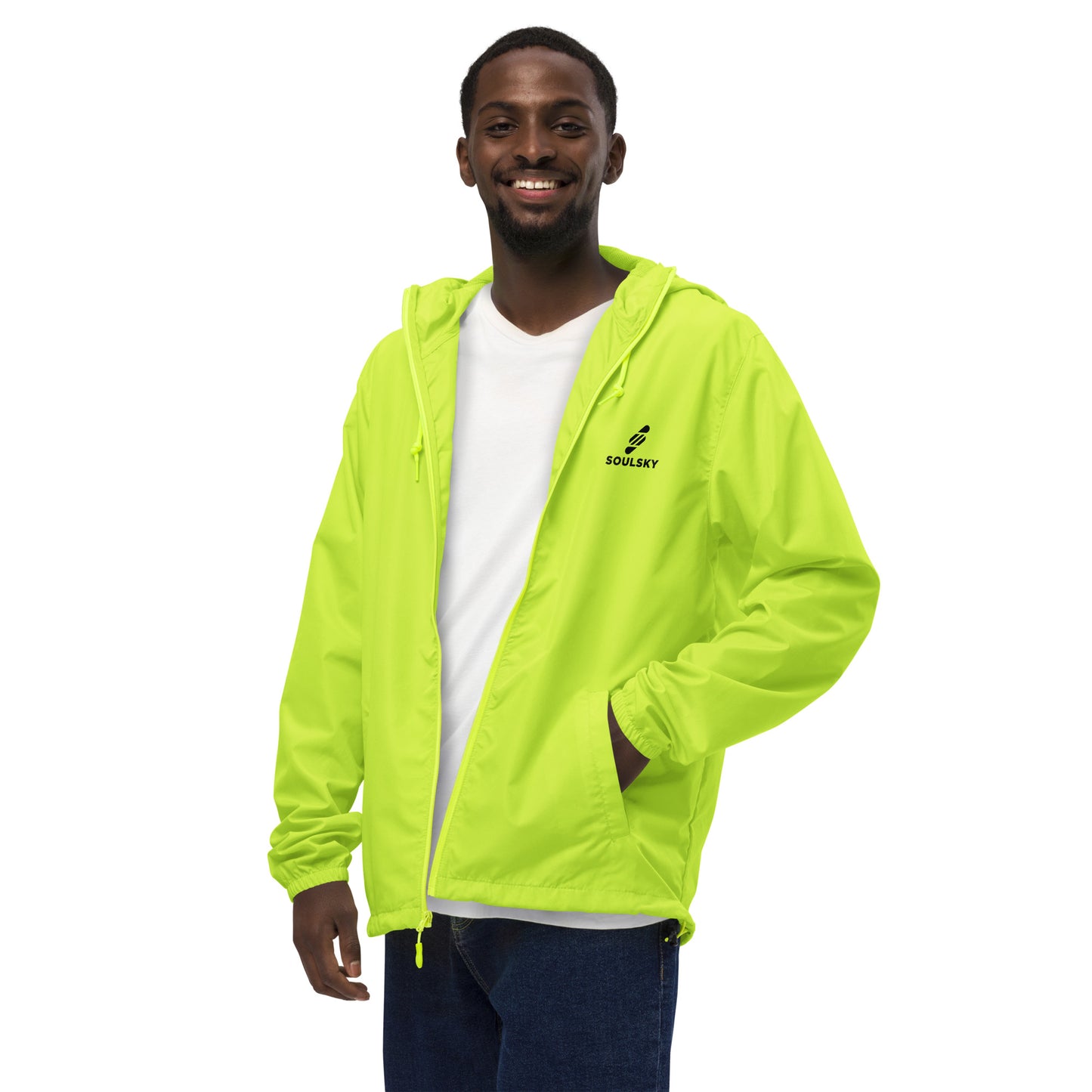 BRIGHT YELLOW Unisex Zip Up Windbreaker