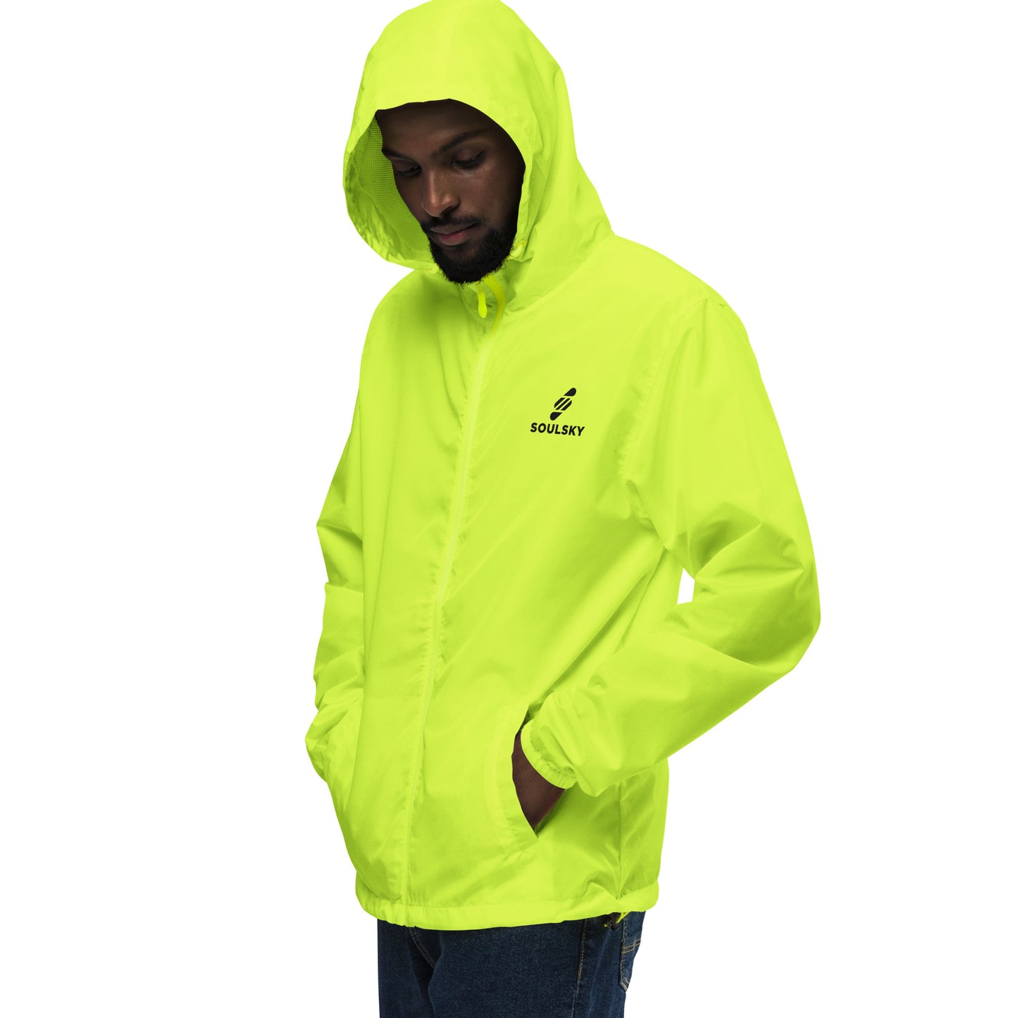 BRIGHT YELLOW Unisex Zip Up Windbreaker