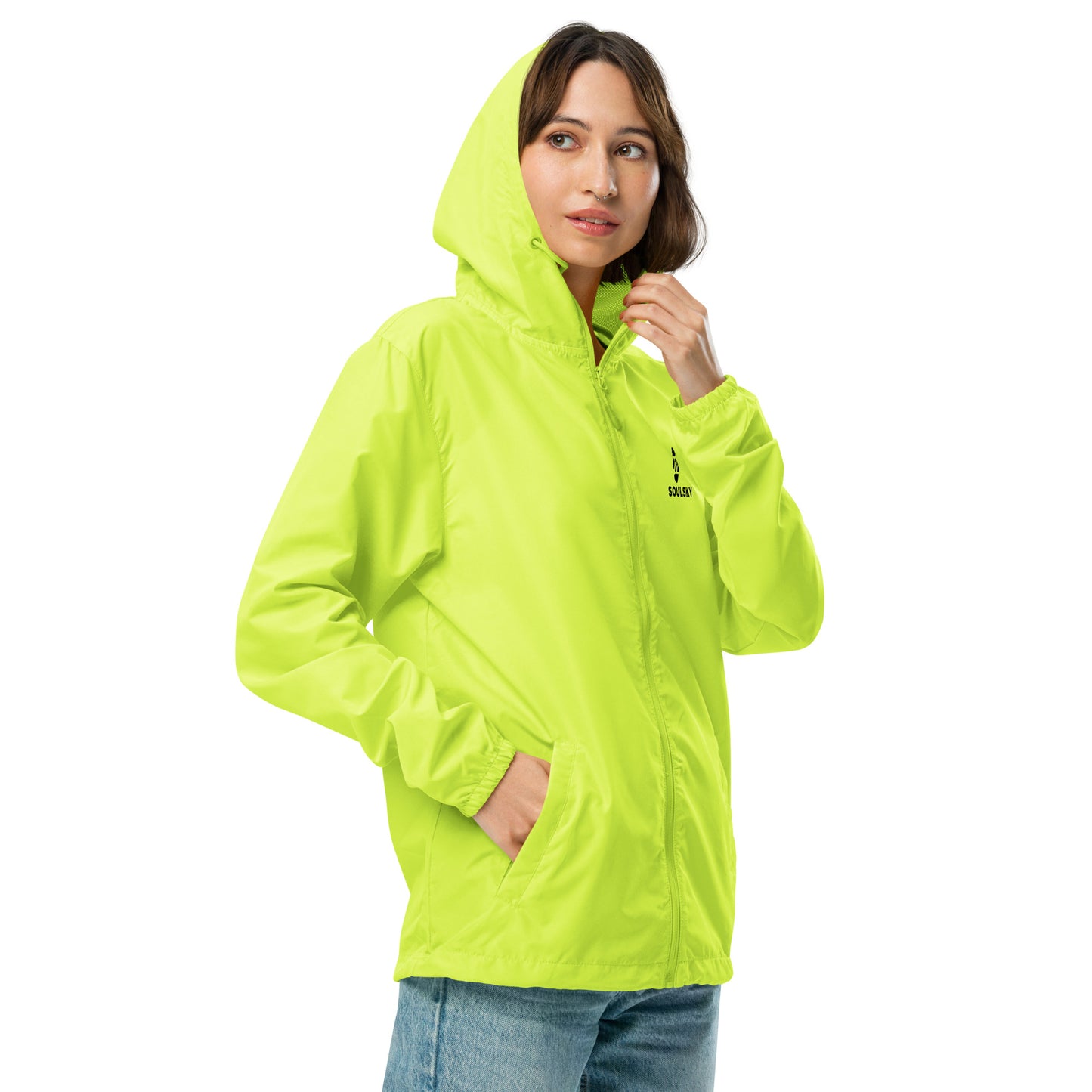 BRIGHT YELLOW Unisex Zip Up Windbreaker