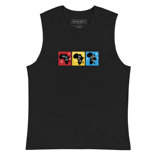 AFRICA PRIMARY Muscle Shirt (Black) - SOULSKY