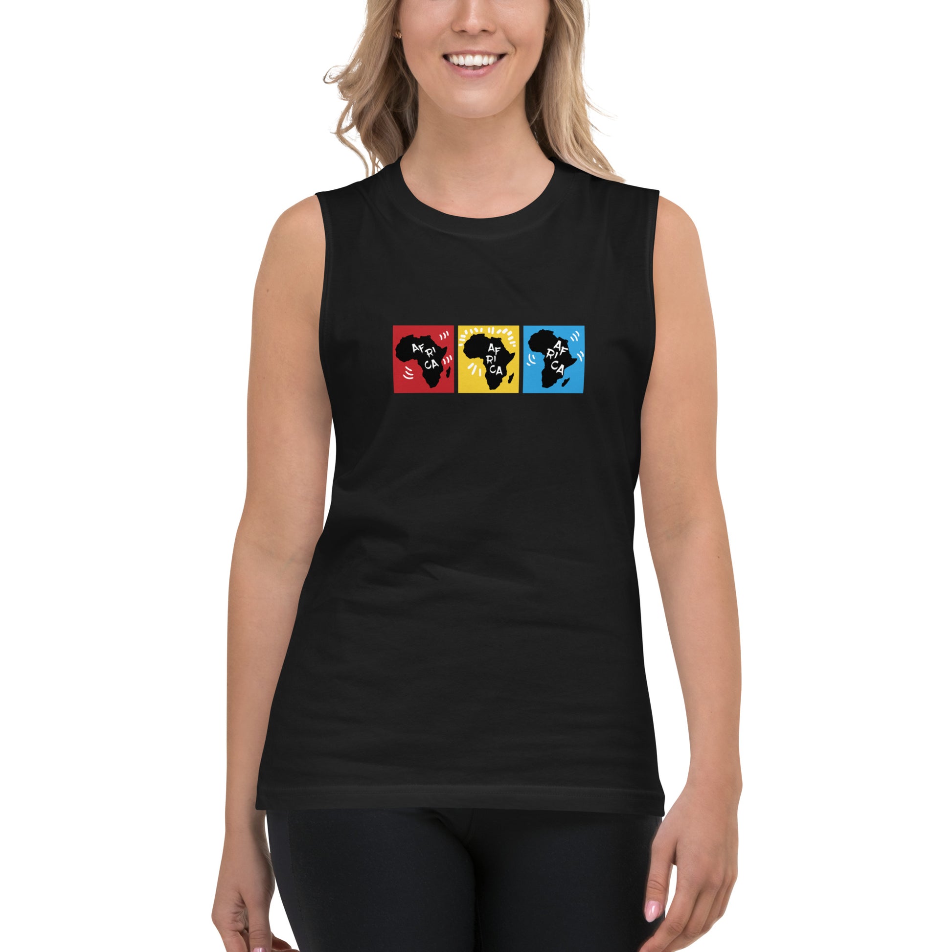 AFRICA PRIMARY Muscle Shirt (Black) - SOULSKY
