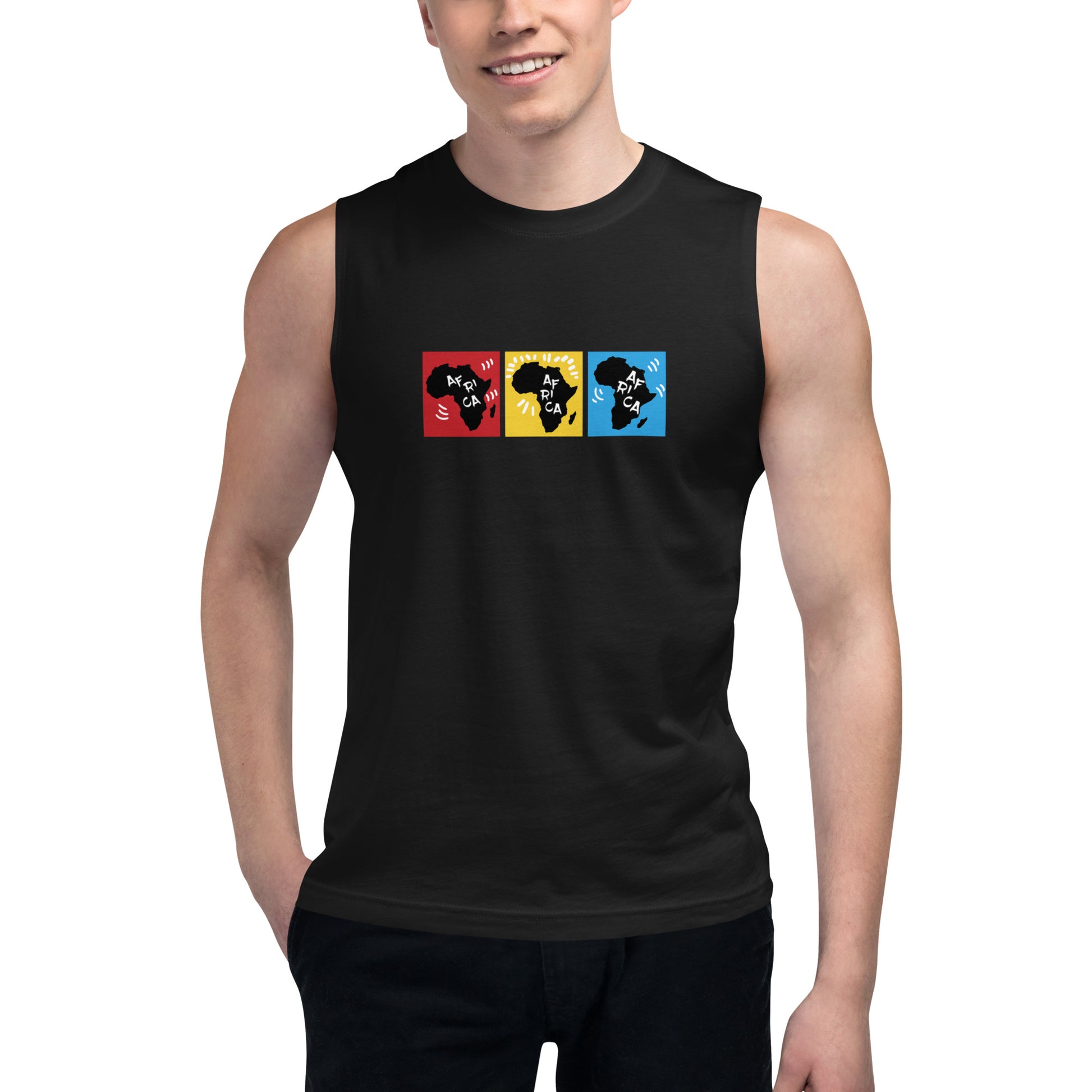AFRICA PRIMARY Muscle Shirt (Black) - SOULSKY