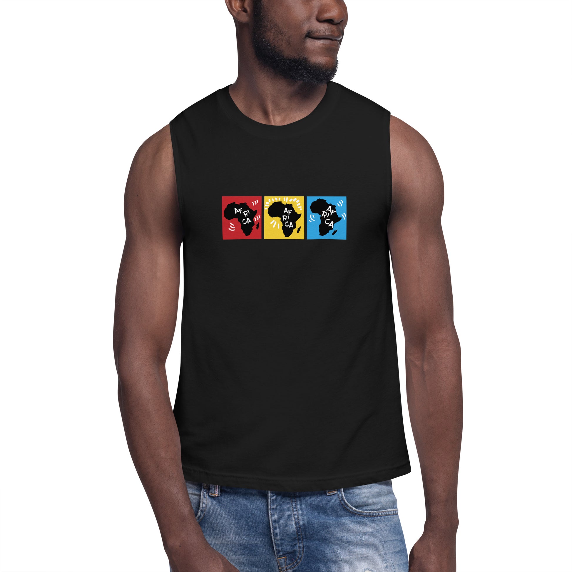 AFRICA PRIMARY Muscle Shirt (Black) - SOULSKY