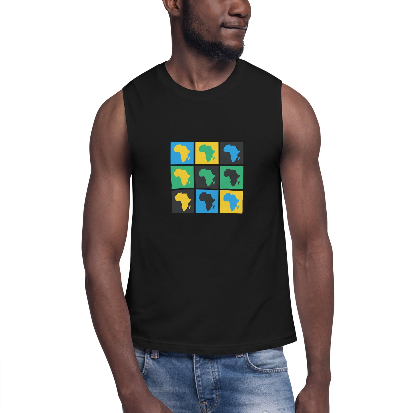 AFRICA WARHOL Muscle Shirt (turquoise, green, yellow)