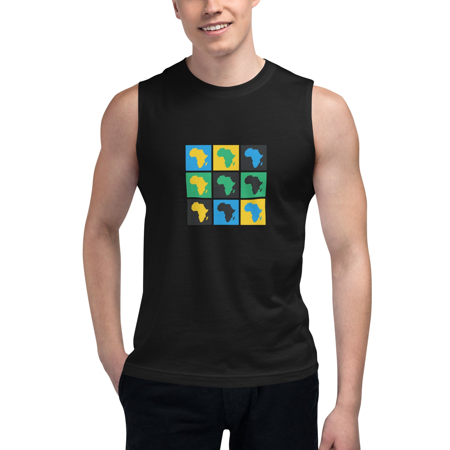 AFRICA WARHOL Muscle Shirt (turquoise, green, yellow)
