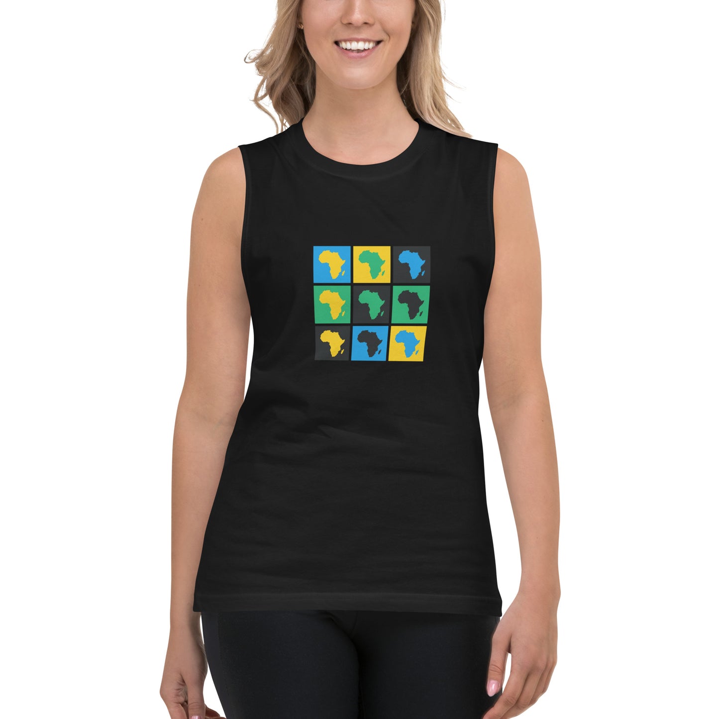 AFRICA WARHOL Muscle Shirt (turquoise, green, yellow)