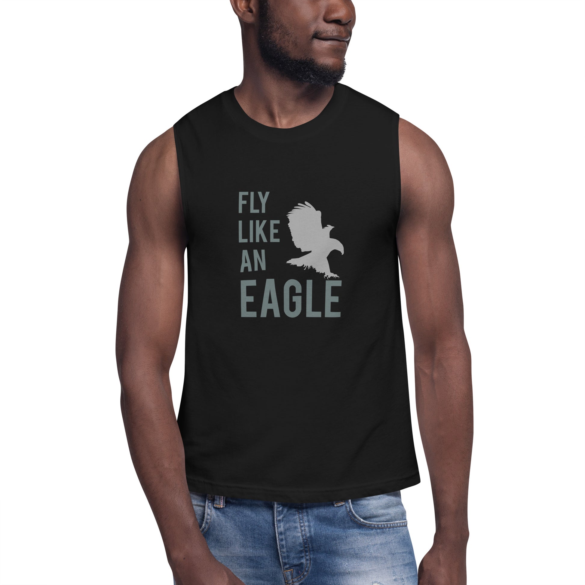 FLY LIKE AN EAGLE Muscle Shirt (Gray) - SOULSKY