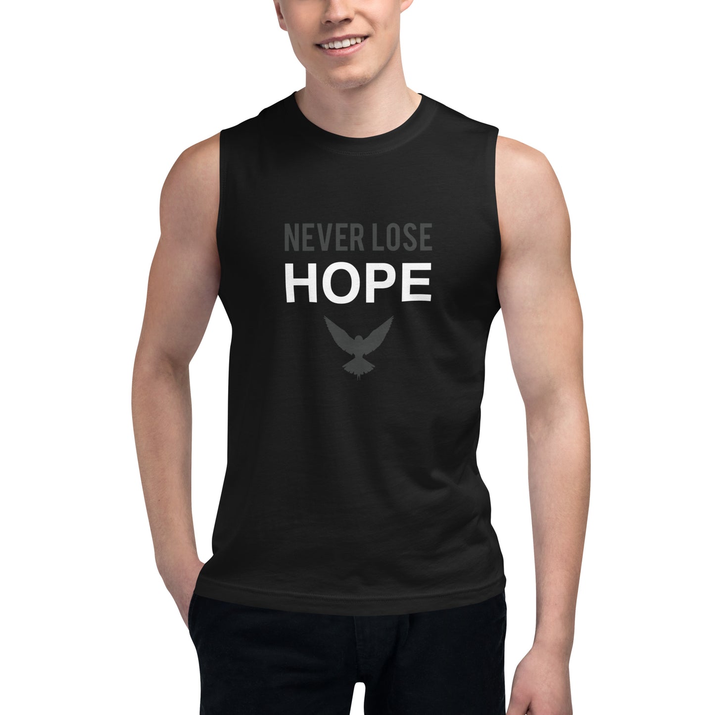 NEVER LOSE HOPE Muscle Shirt (Gray)