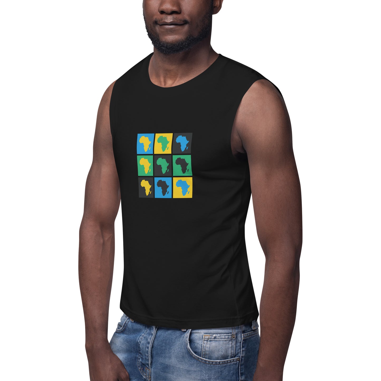 AFRICA WARHOL Muscle Shirt (turquoise, green, yellow)