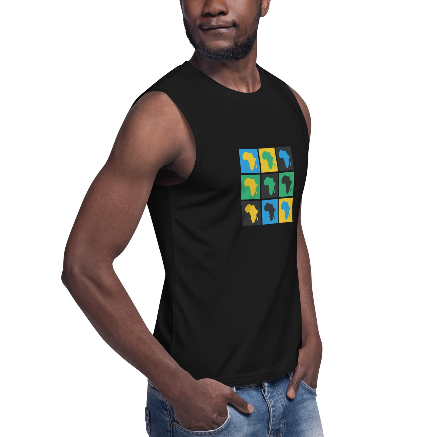 AFRICA WARHOL Muscle Shirt (turquoise, green, yellow)