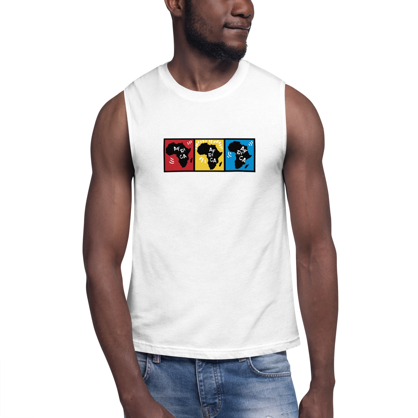 AFRICA PRIMARY Muscle Shirt (White)