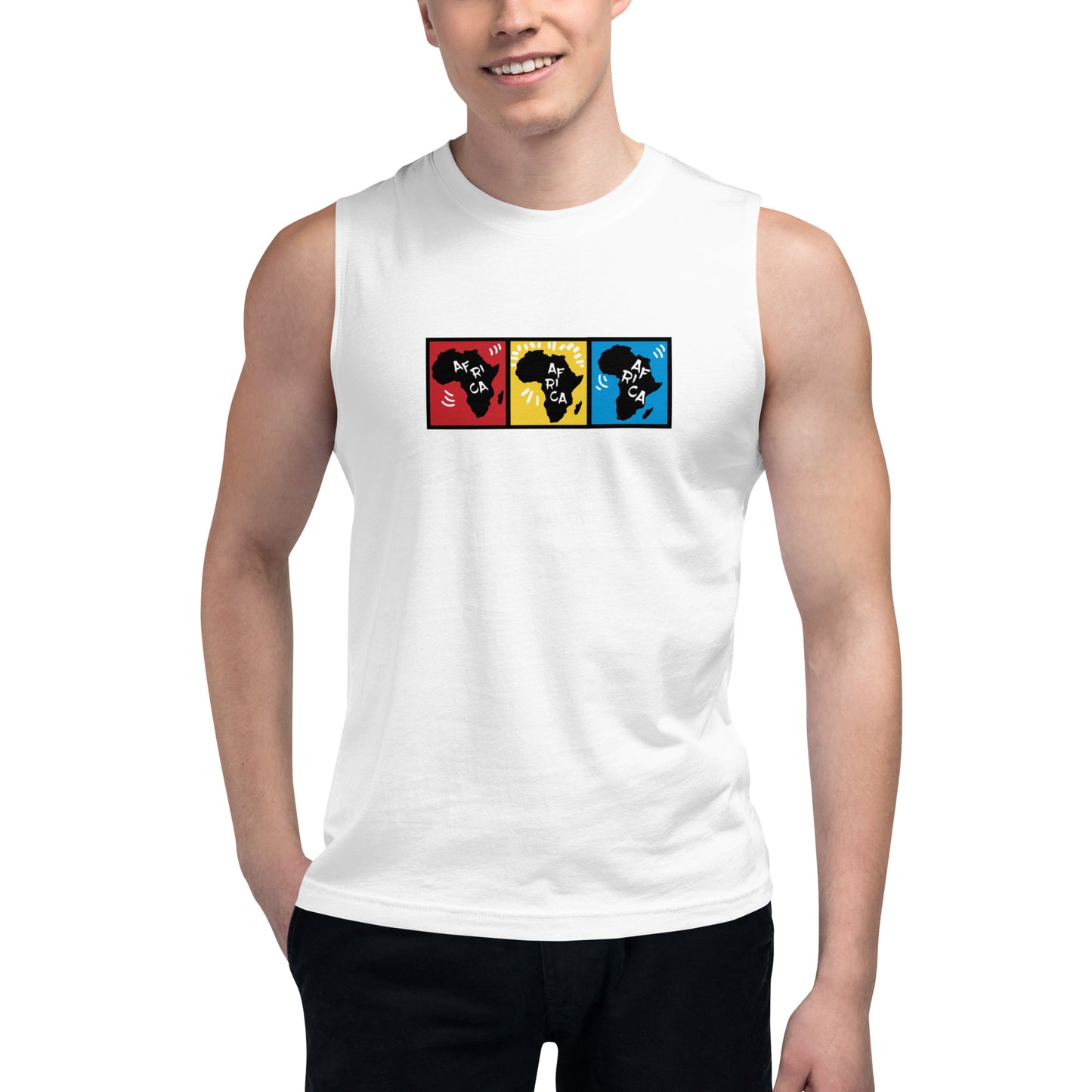 AFRICA PRIMARY Muscle Shirt (White)