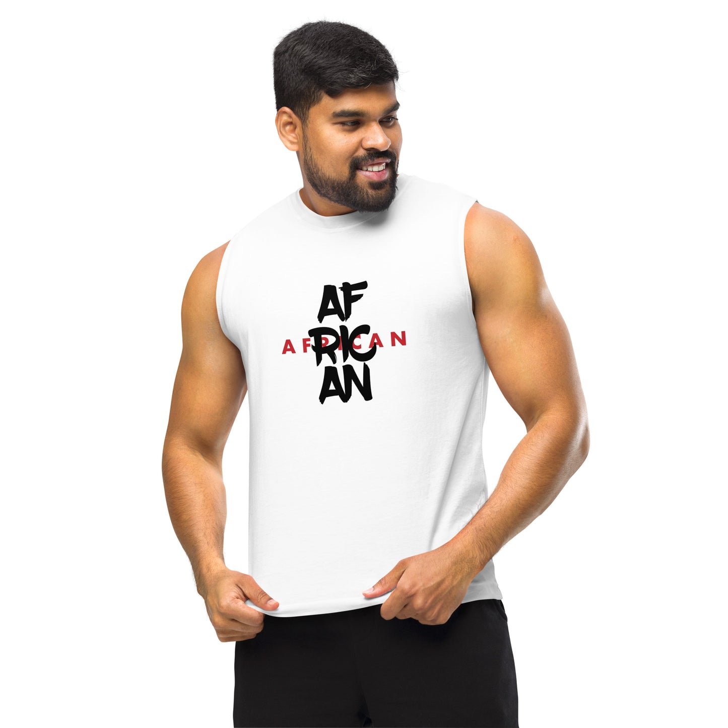 AFRICAN SAMURAI Muscle Shirt (White)