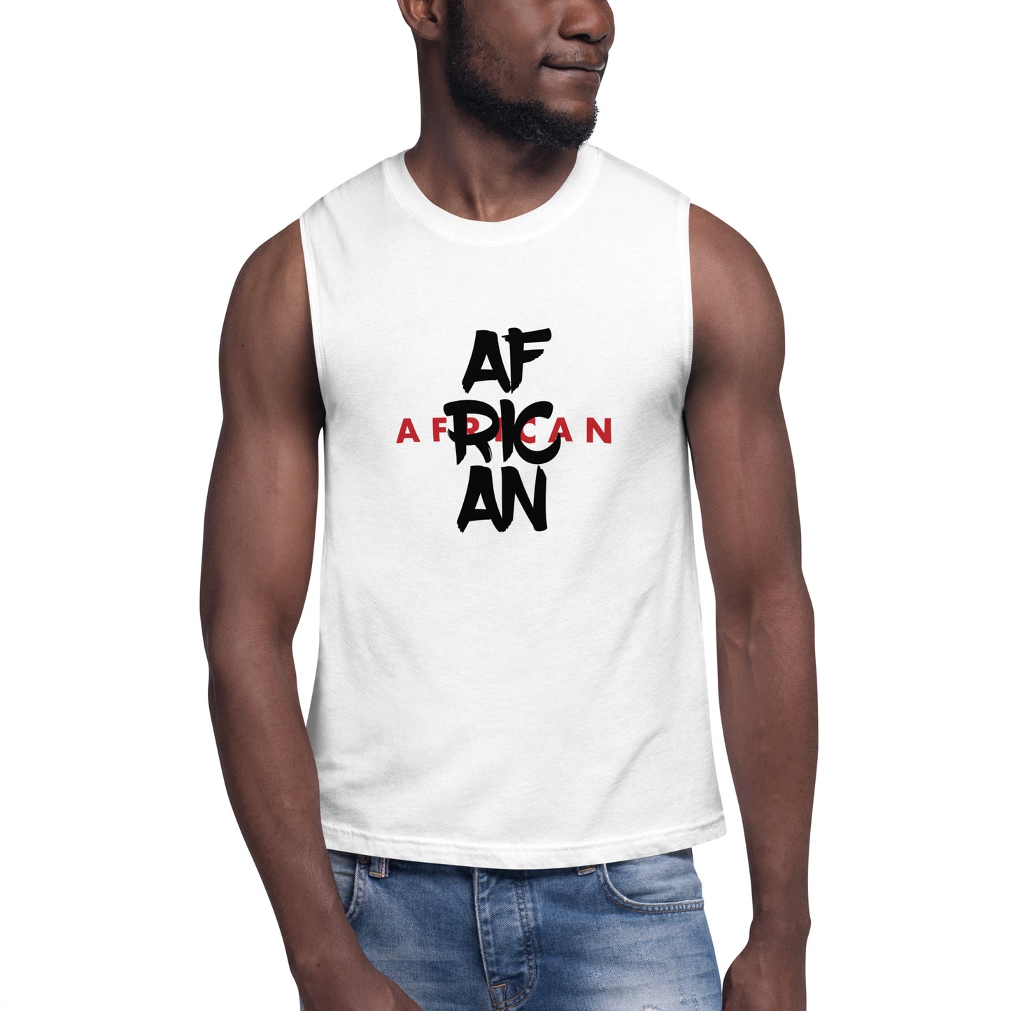 AFRICAN SAMURAI Muscle Shirt (White)