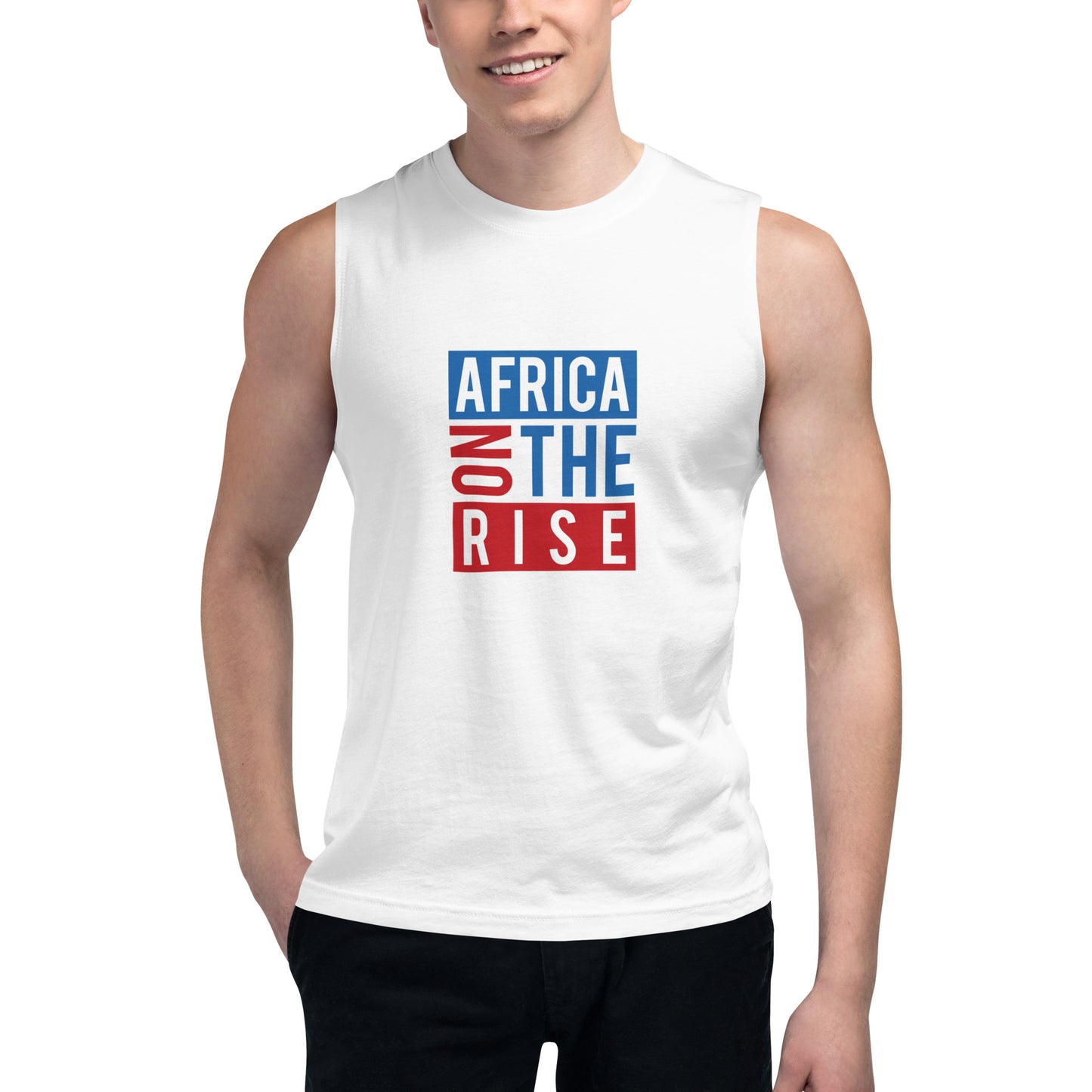 AFRICA ON THE RISE Muscle Shirt (White)