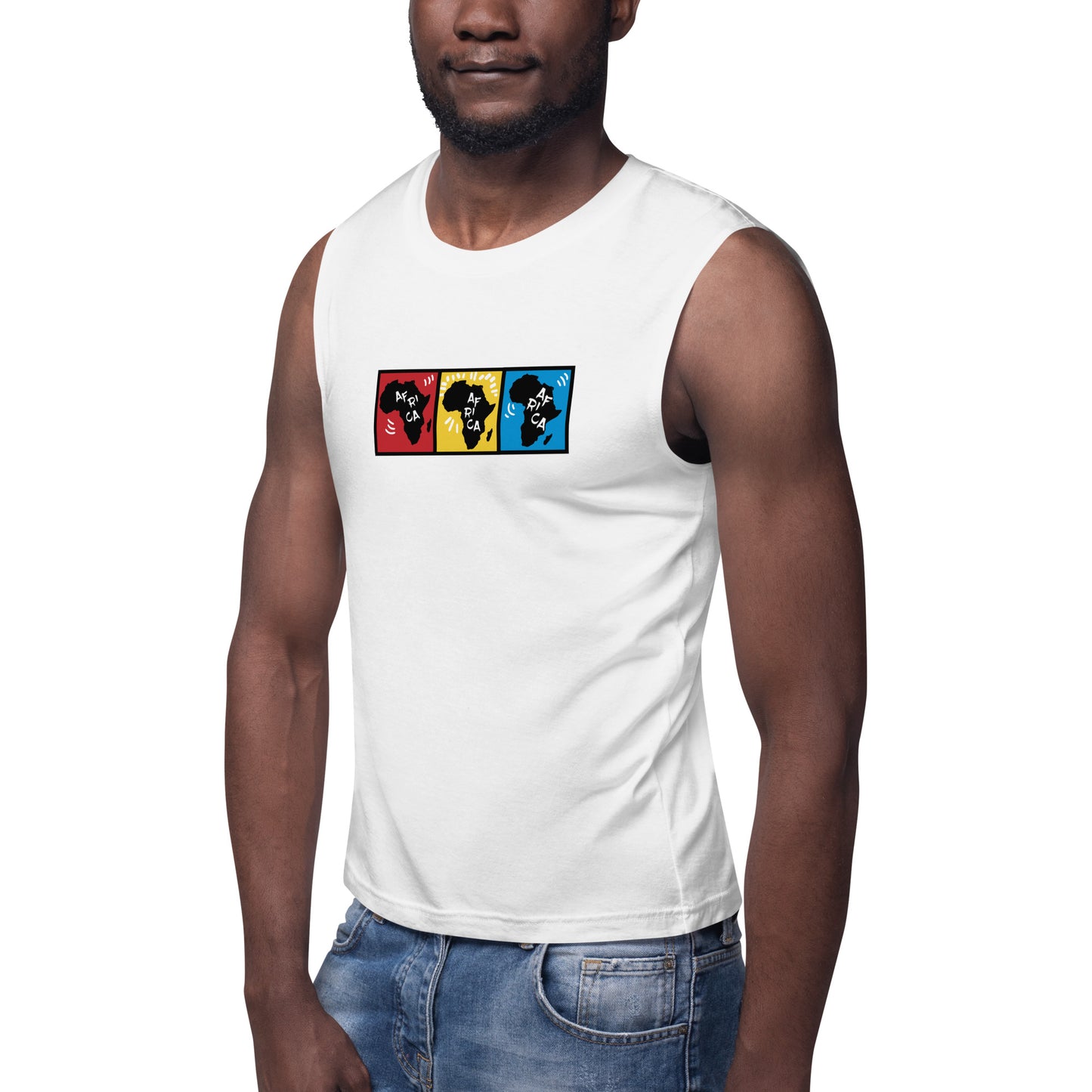 AFRICA PRIMARY Muscle Shirt (White)