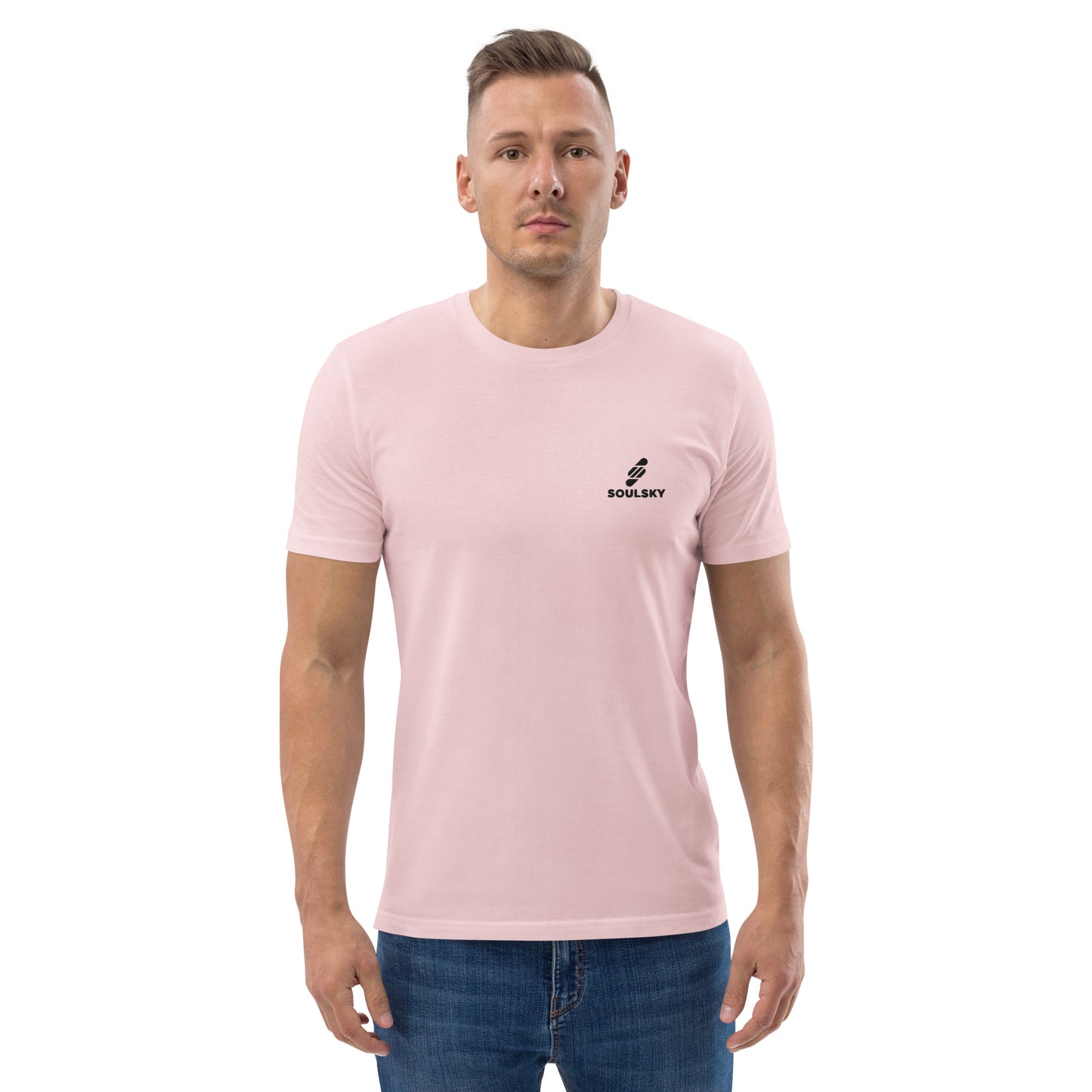 SOULSKY Logo Unisex Crewneck T-shirt - Light Pink