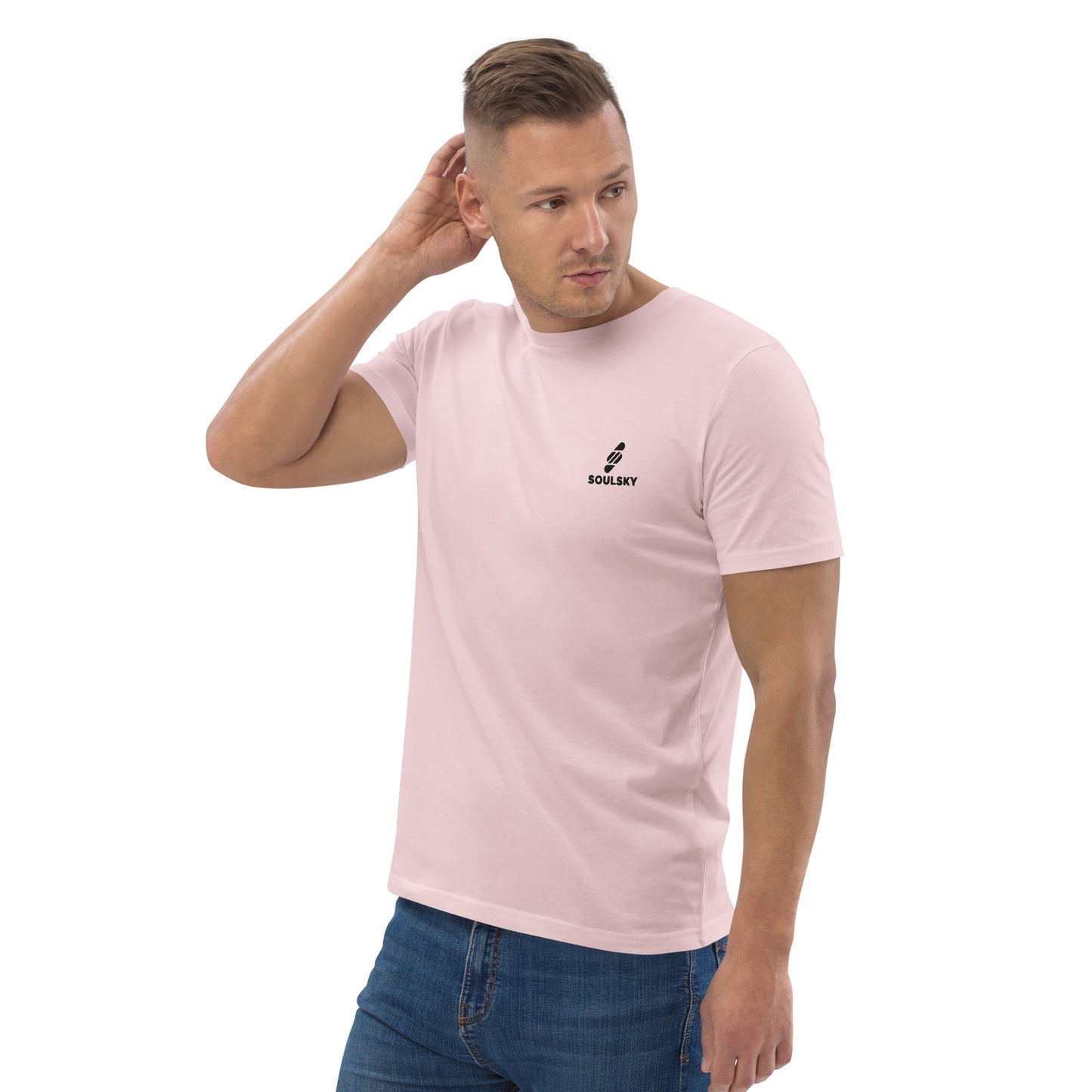 SOULSKY Logo Unisex Crewneck T-shirt - Light Pink