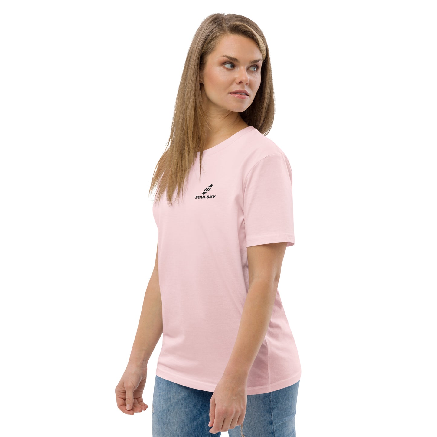 SOULSKY Logo Unisex Crewneck T-shirt - Light Pink