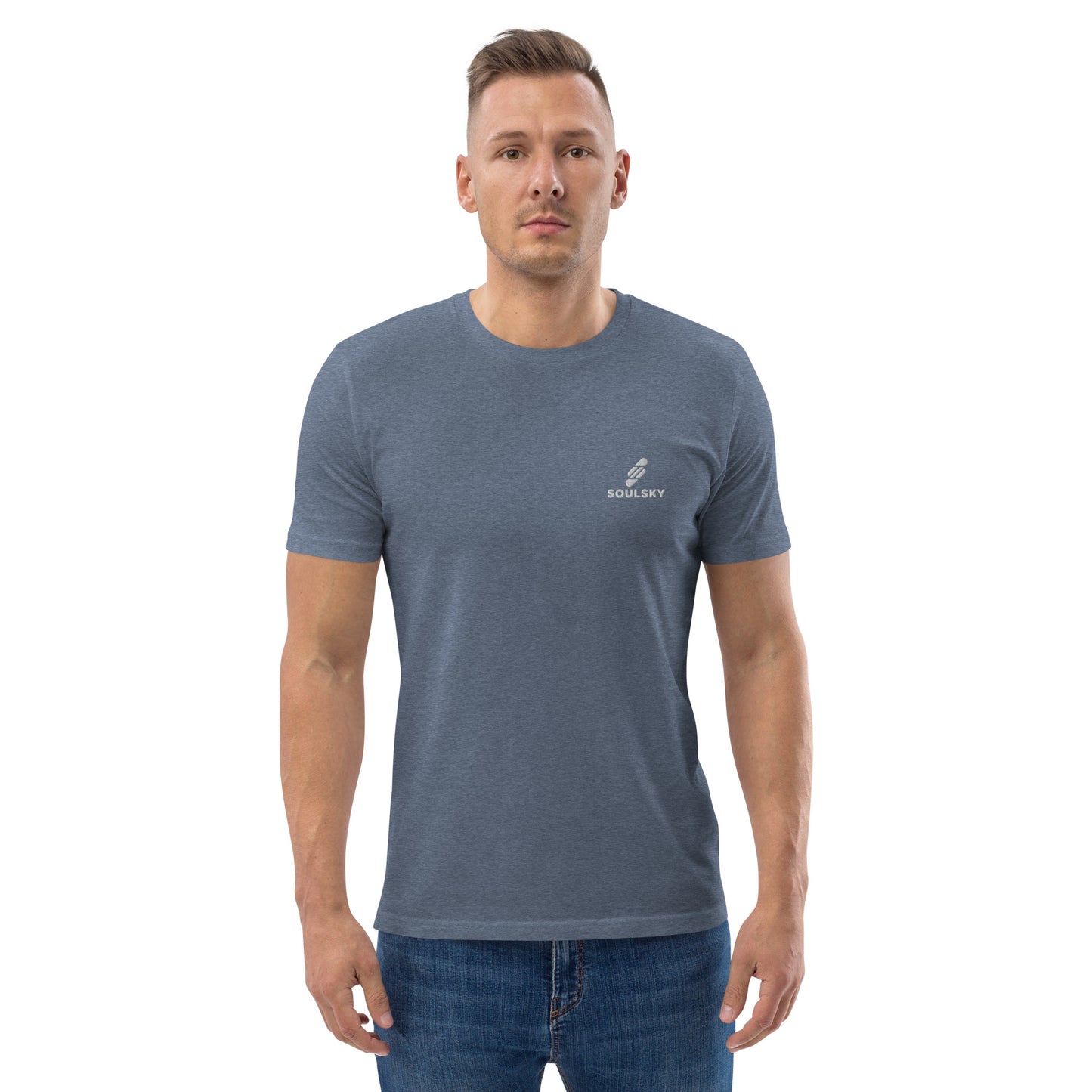 SOULSKY Logo Unisex Crewneck T-shirt - Dark Heather Blue