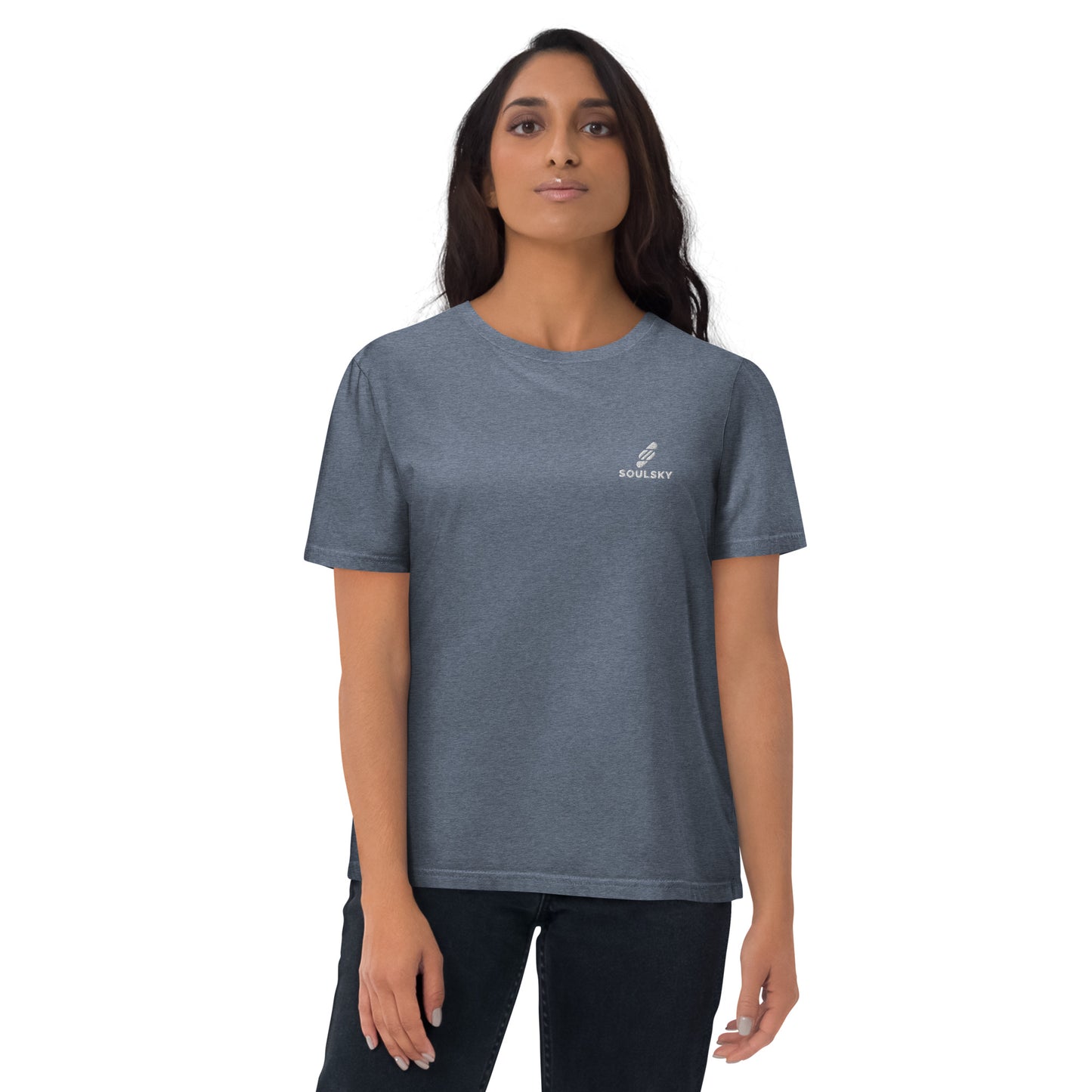 SOULSKY Logo Unisex Crewneck T-shirt - Dark Heather Blue
