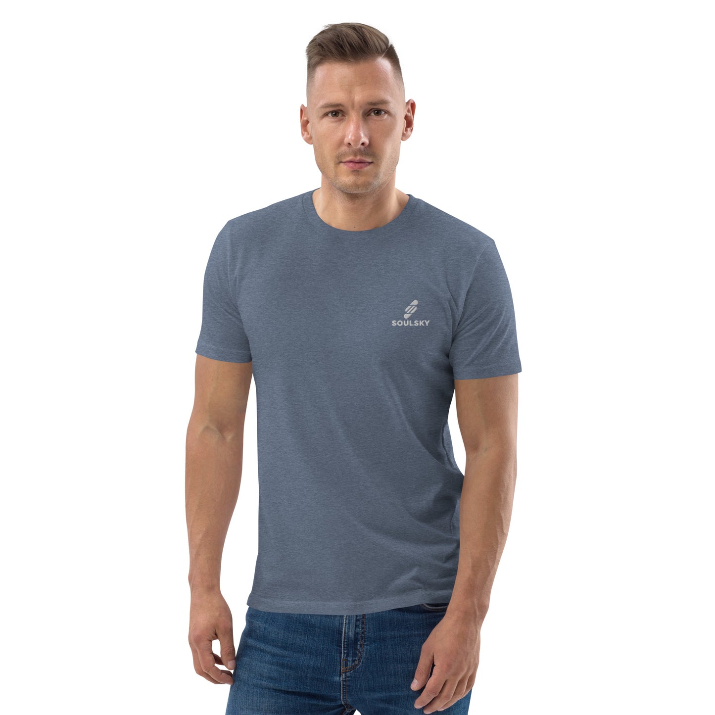 SOULSKY Logo Unisex Crewneck T-shirt - Dark Heather Blue