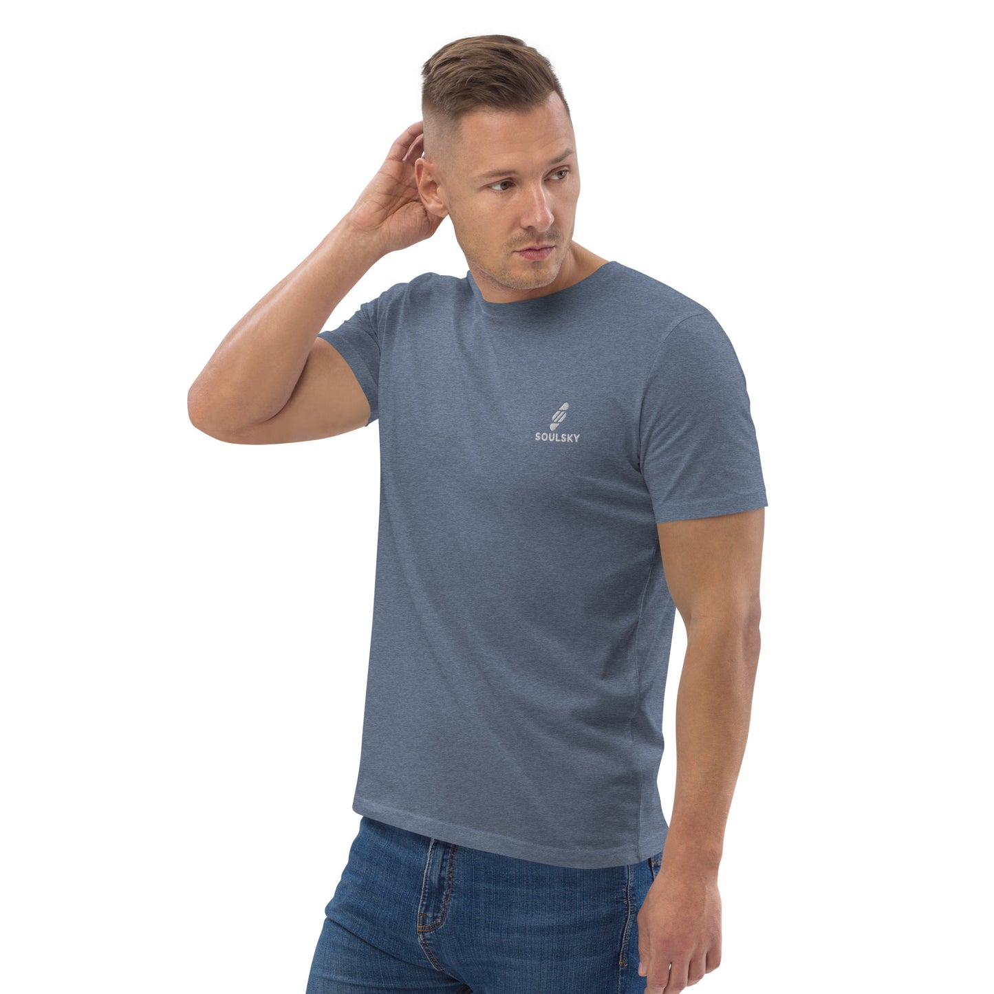 SOULSKY Logo Unisex Crewneck T-shirt - Dark Heather Blue