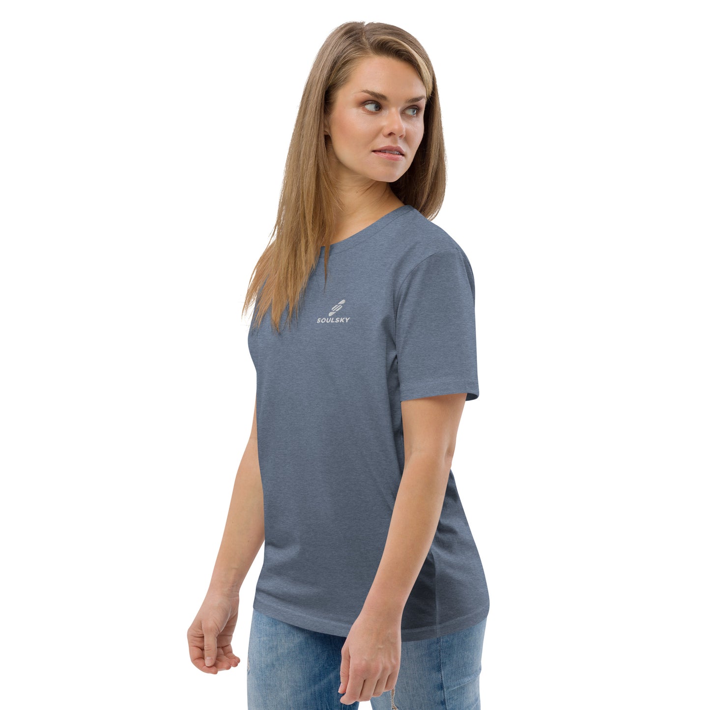 SOULSKY Logo Unisex Crewneck T-shirt - Dark Heather Blue
