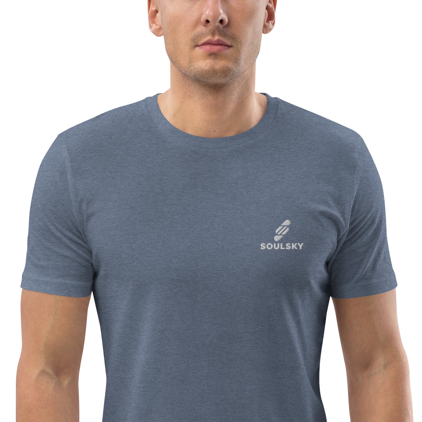 SOULSKY Logo Unisex Crewneck T-shirt - Dark Heather Blue