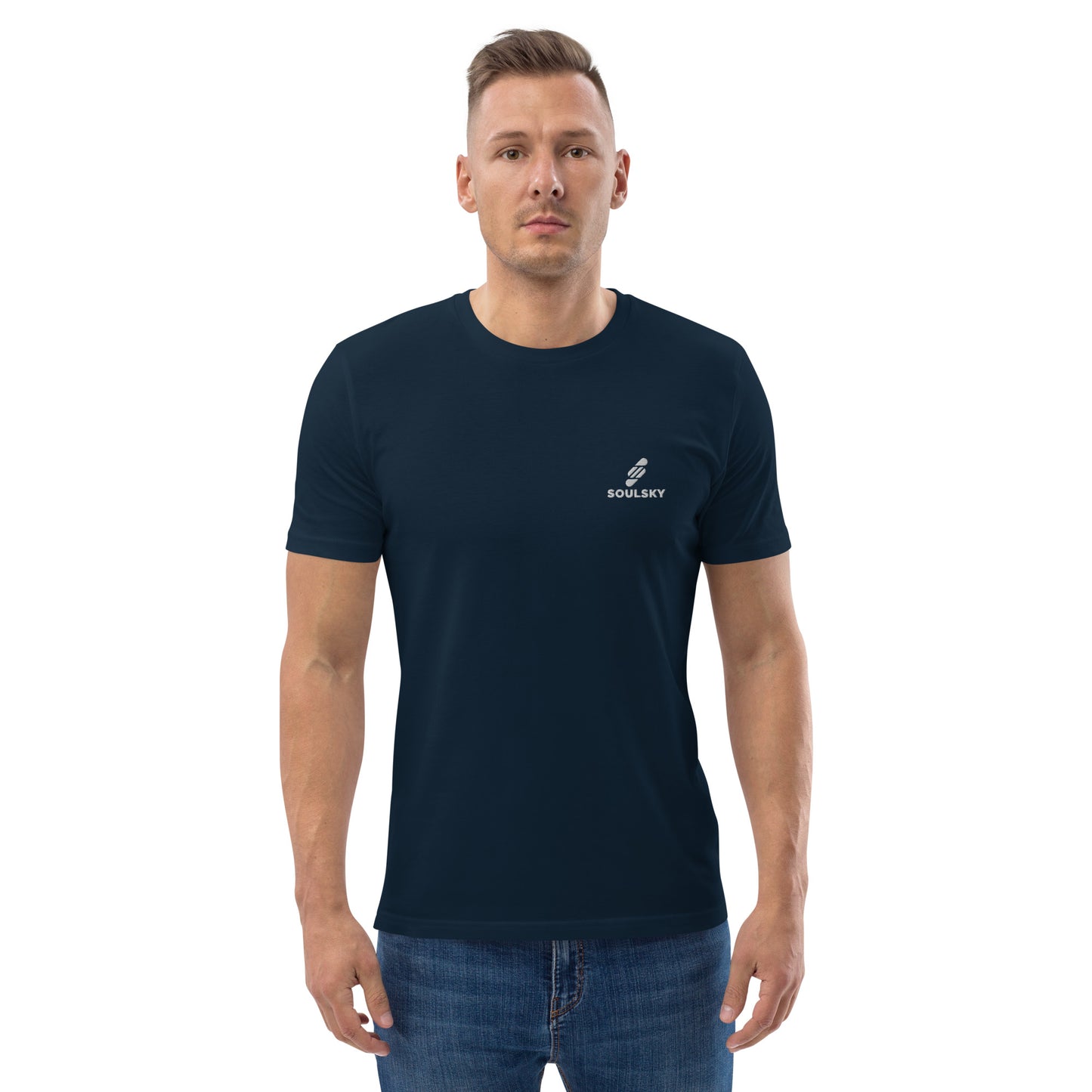 SOULSKY Logo Unisex Crewneck T-shirt - Navy Blue