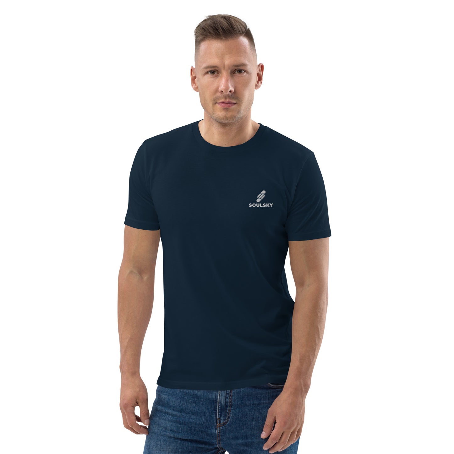 SOULSKY Logo Unisex Crewneck T-shirt - Navy Blue
