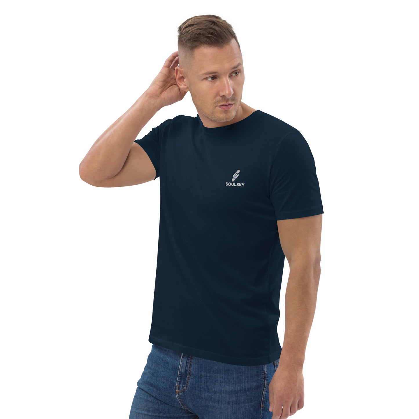 SOULSKY Logo Unisex Crewneck T-shirt - Navy Blue