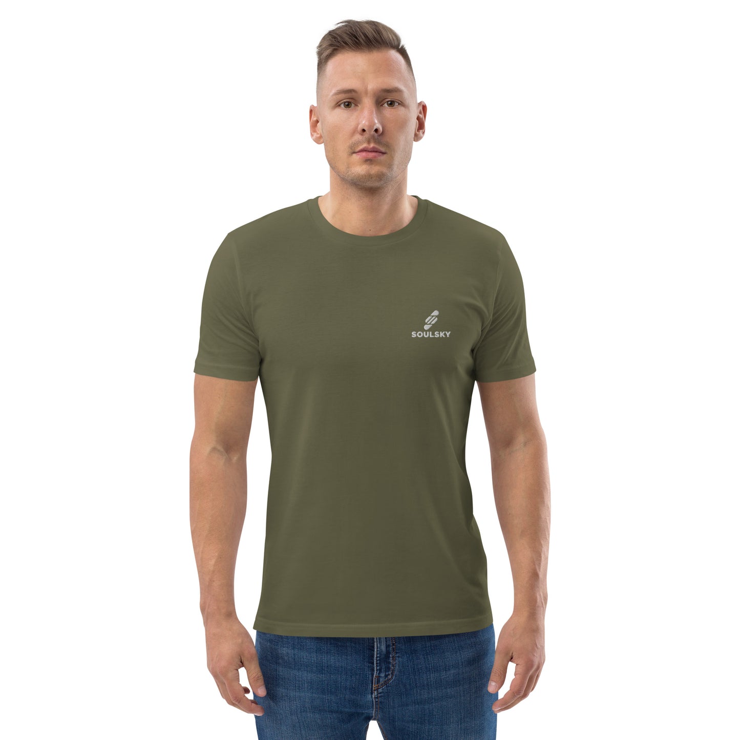 SOULSKY Logo Unisex Crewneck T-shirt - Olive Green
