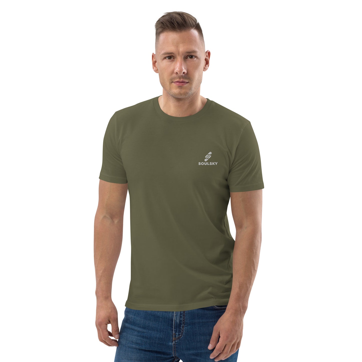 SOULSKY Logo Unisex Crewneck T-shirt - Olive Green