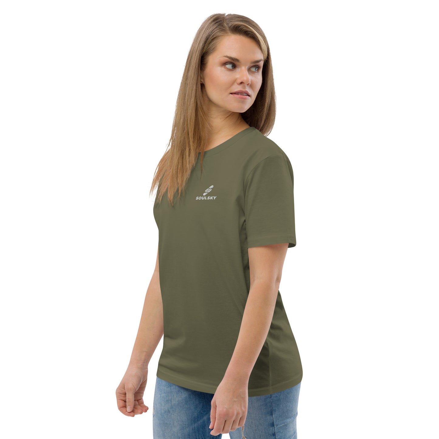 SOULSKY Logo Unisex Crewneck T-shirt - Olive Green