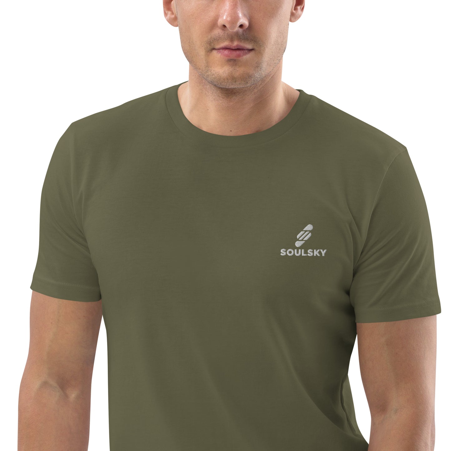 SOULSKY Logo Unisex Crewneck T-shirt - Olive Green