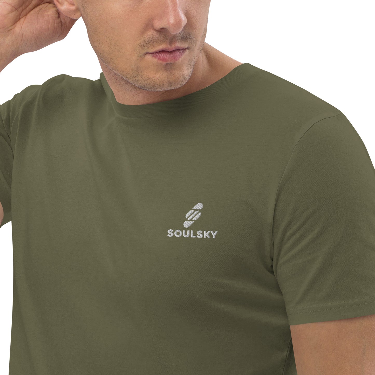 SOULSKY Logo Unisex Crewneck T-shirt - Olive Green