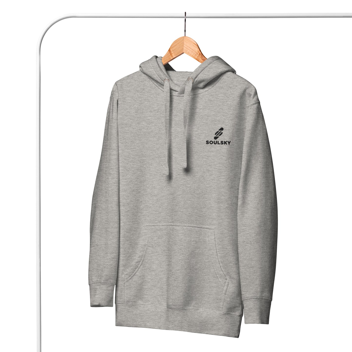 Embroidered Logo Popover Hoodie - Light Gray