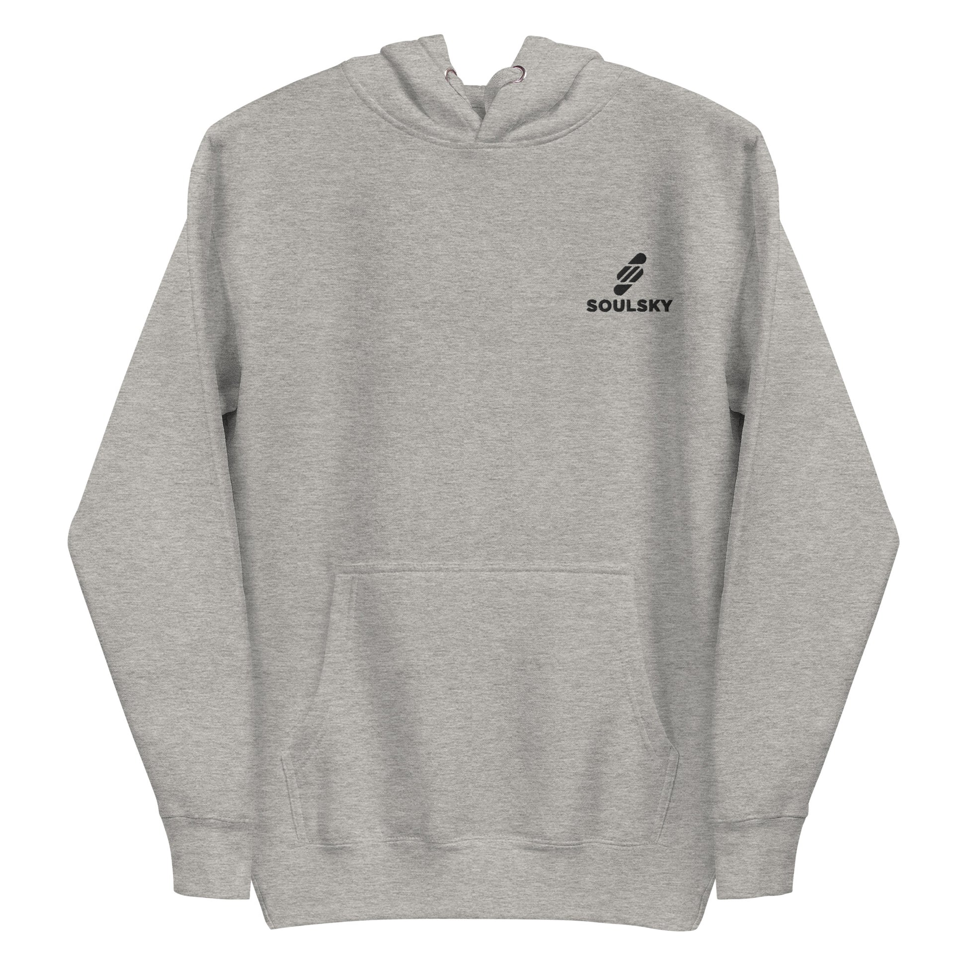 Embroidered Logo Popover Hoodie - Light Gray - SOULSKY