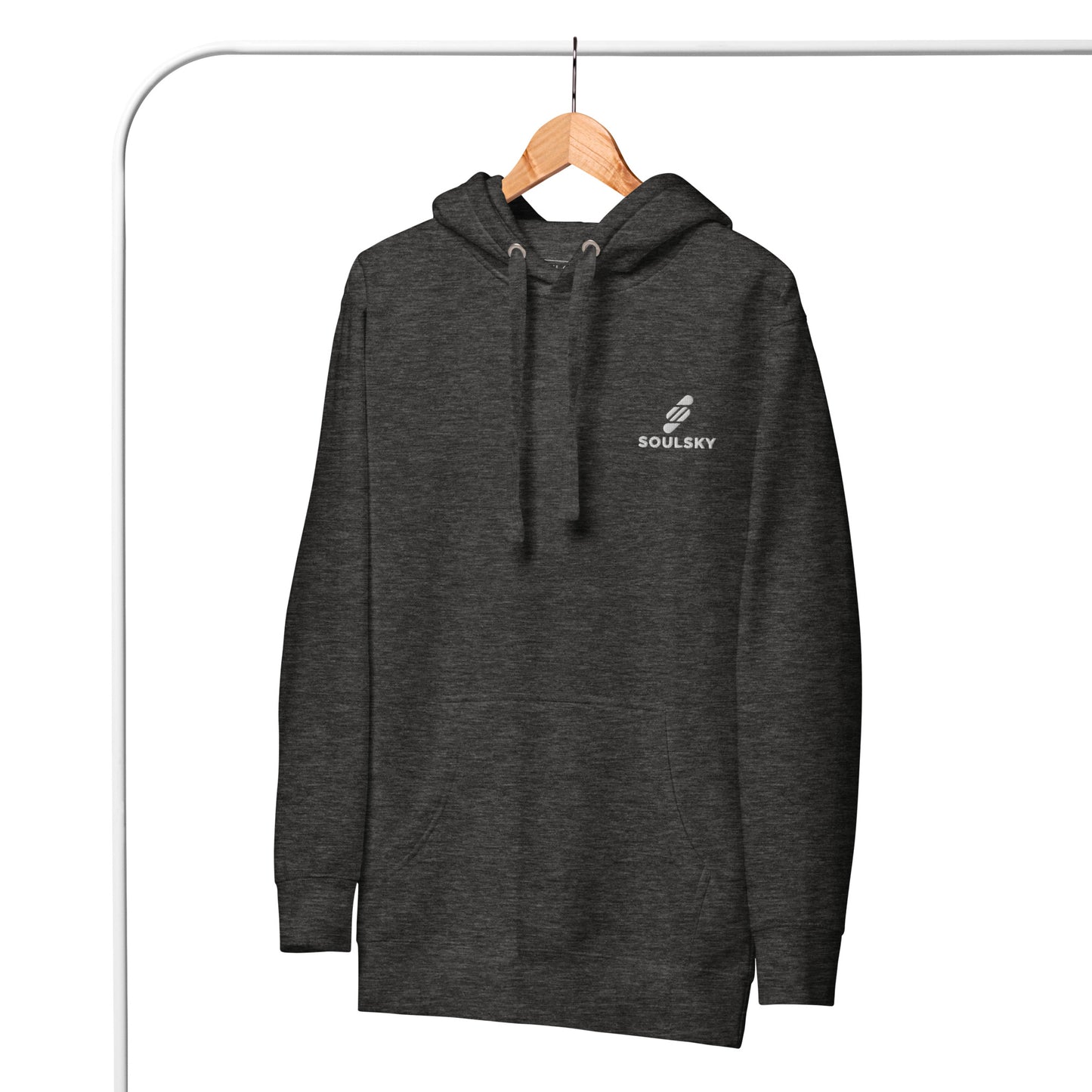 Embroidered Logo Popover Hoodie - Charcoal Heather