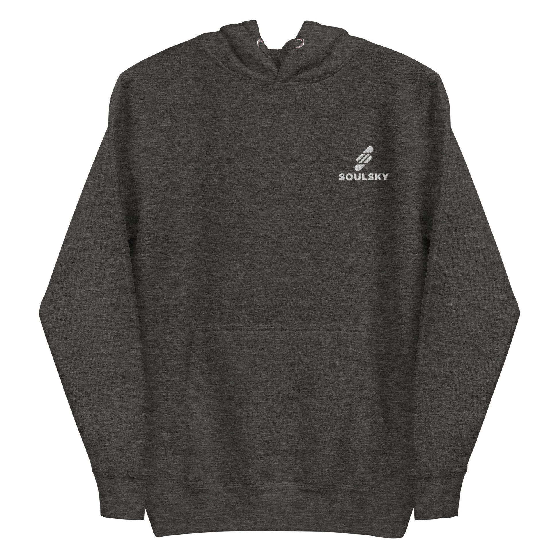 Embroidered Logo Popover Hoodie - Charcoal Heather - SOULSKY
