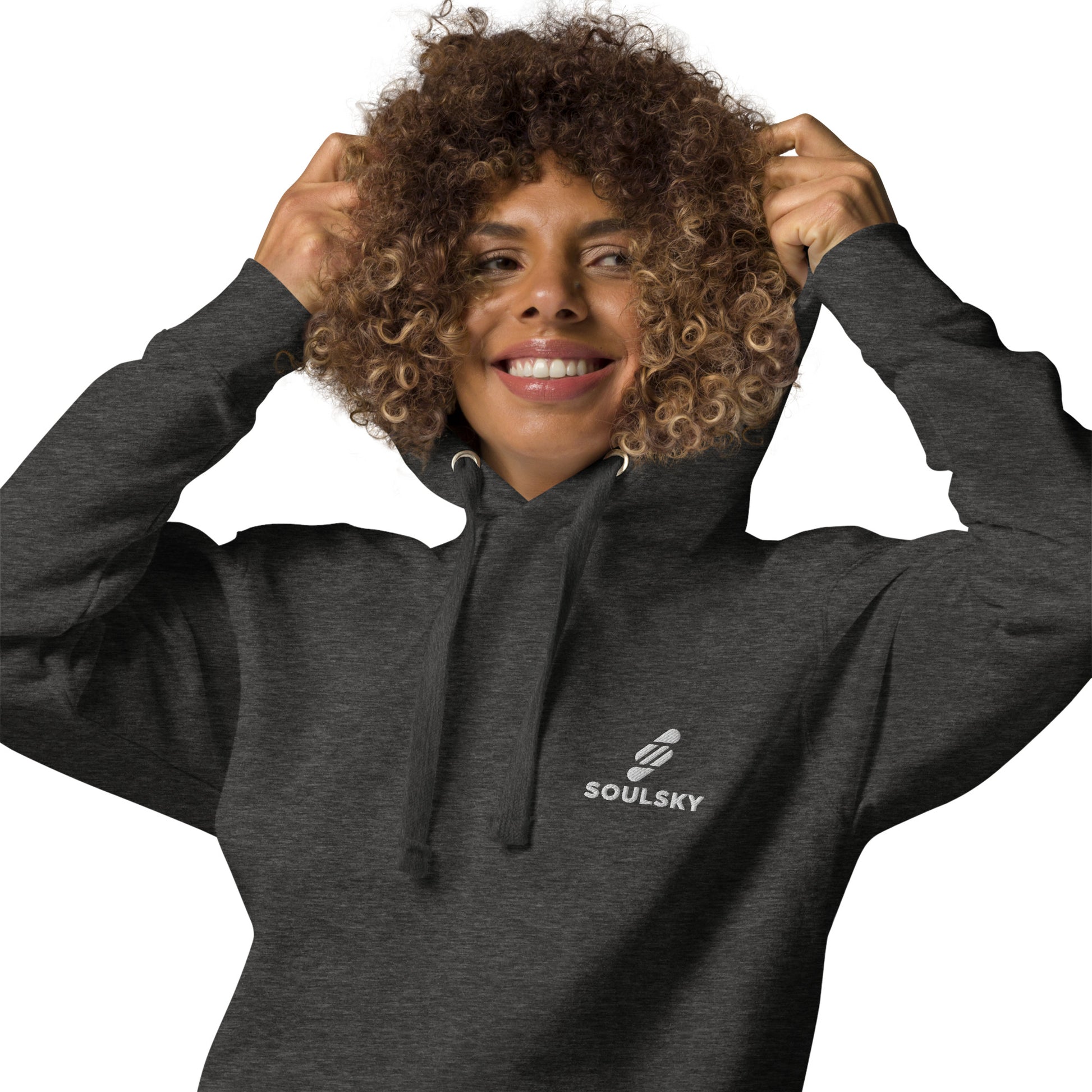 Embroidered Logo Popover Hoodie - Charcoal Heather - SOULSKY