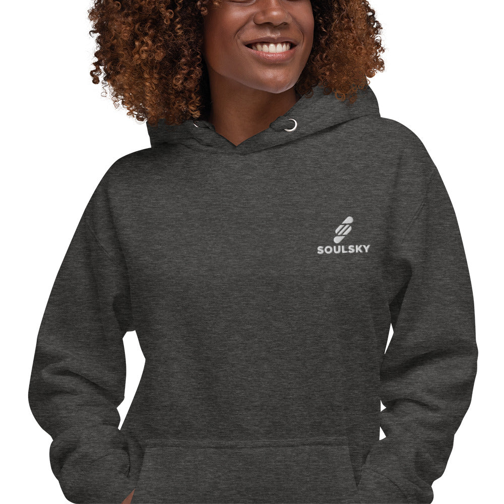 Embroidered Logo Popover Hoodie - Charcoal Heather - SOULSKY
