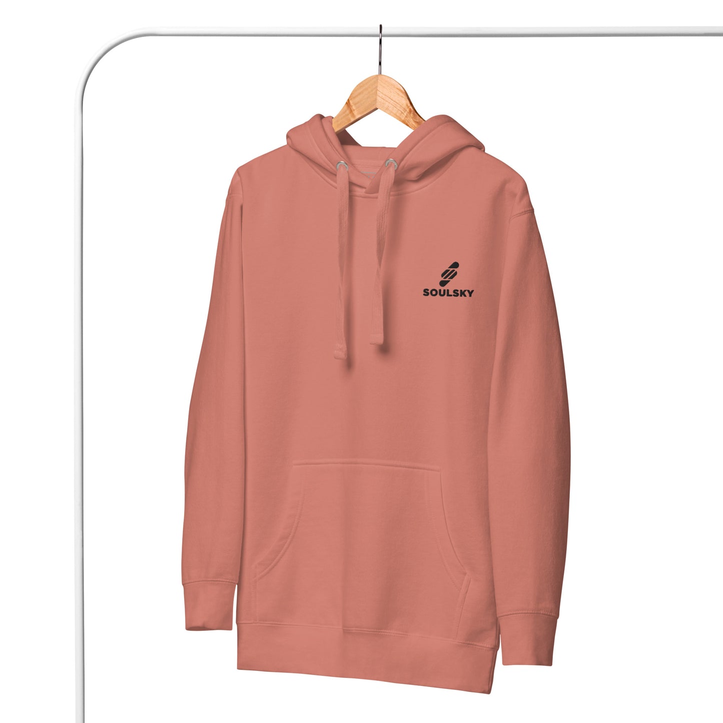 Embroidered Logo Popover Hoodie - Pink