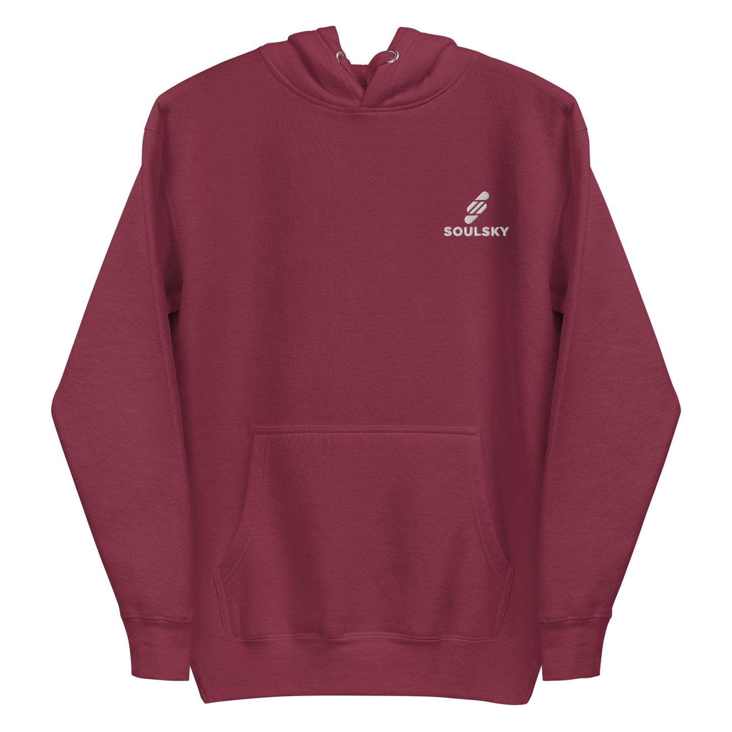 Embroidered Logo Popover Hoodie - Maroon