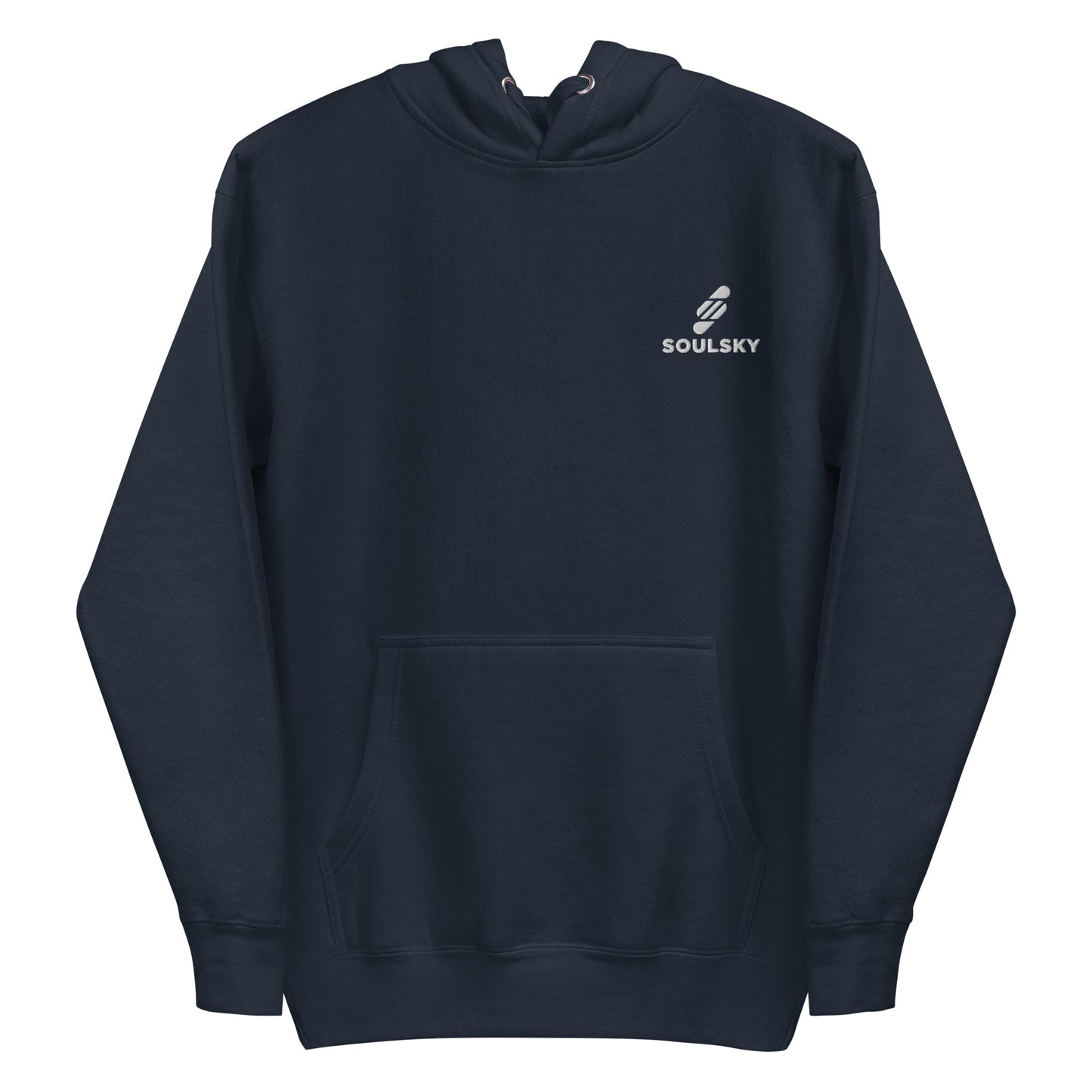 Embroidered Logo Popover Hoodie - Navy Blue